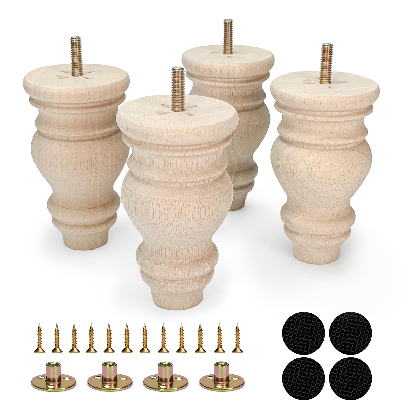 4pcs 5-Inch Unfinished Solid W - Furniture Hardware Bunnings recensione e prezzo