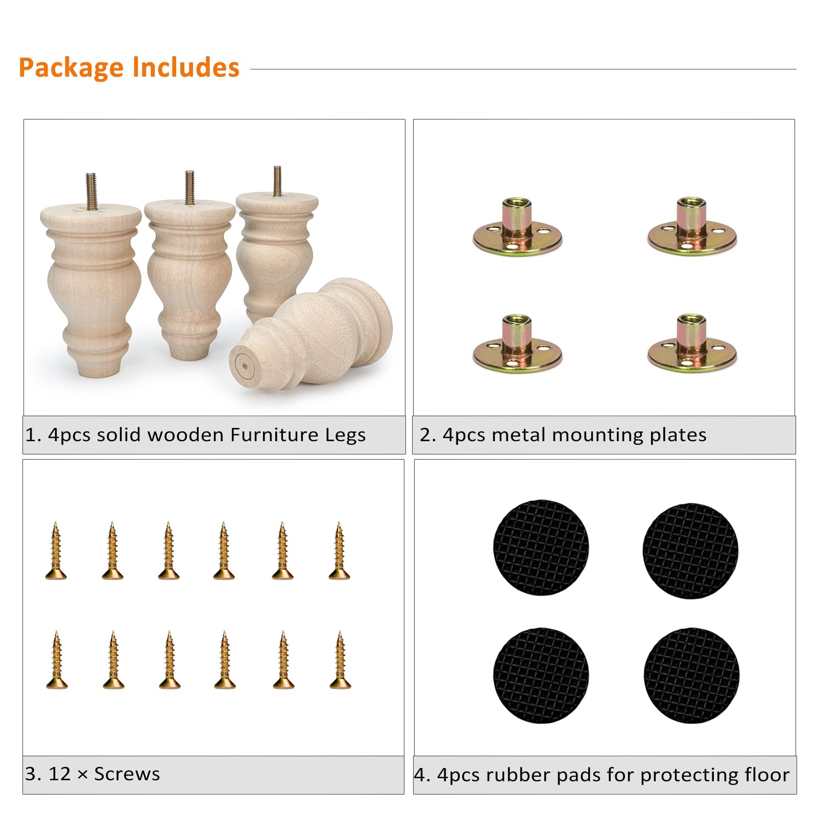 4pcs 5-Inch Unfinished Solid W - Furniture Hardware Bunnings recensione e prezzo