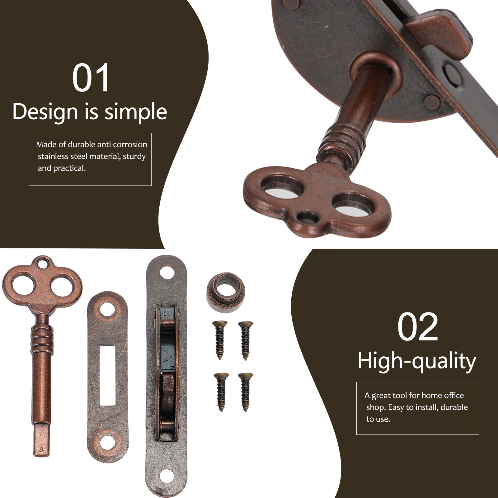 2Set Decorative Vintage Iron L - Furniture Hardware Lock recensione e prezzo